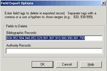 field export options box
