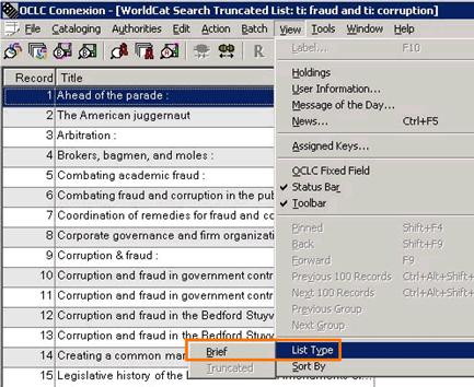 search truncated list