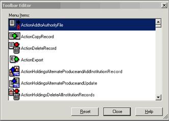 toolbar editor window