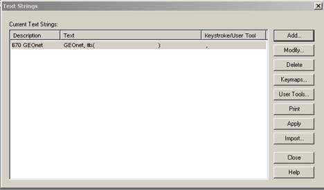 text strings window