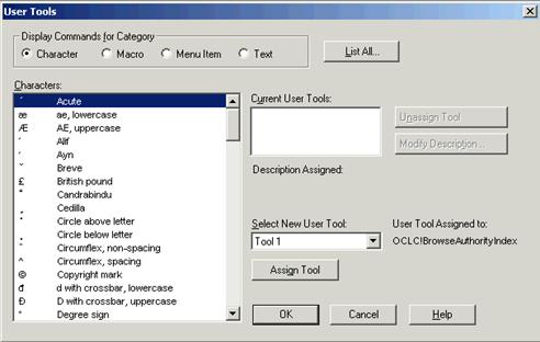 user tools window